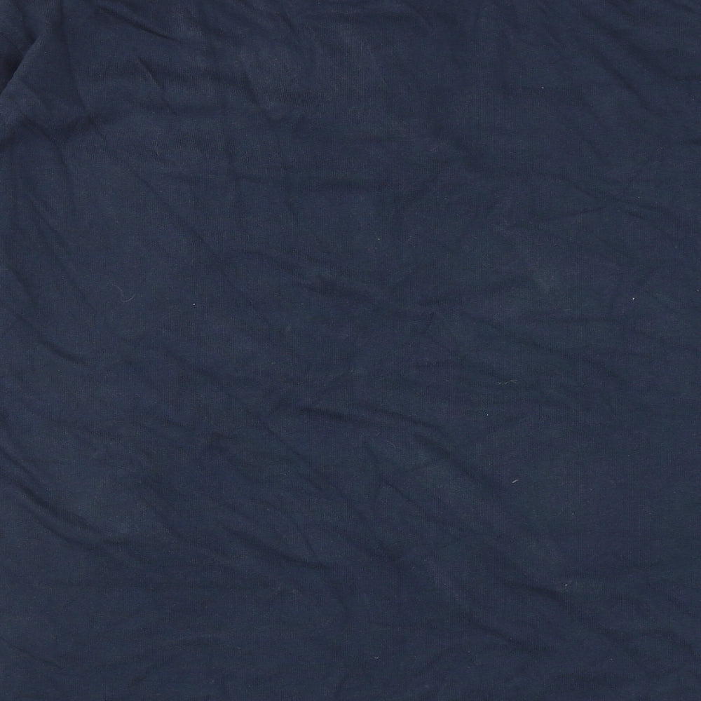 Cotton Traders Mens Blue Cotton Henley Sweatshirt Size 2XL