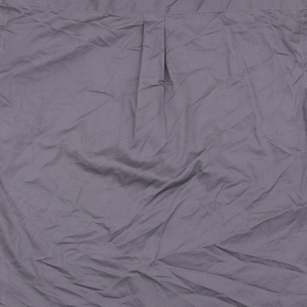 Kustom Kit Mens Grey Cotton Button-Up Size 17 Collared Button