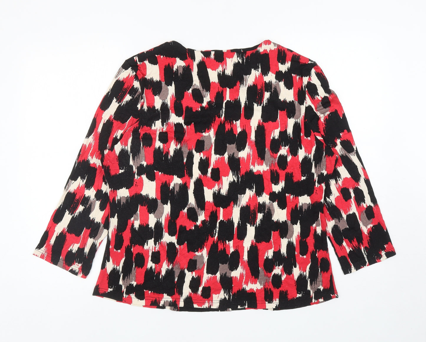 Autonomy Womens Multicoloured Geometric Viscose Basic Blouse Size 18 Cowl Neck