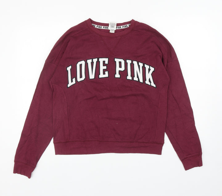 Victorias Secret Womens Red Cotton Pullover Sweatshirt Size XS Pullover - Love Pink