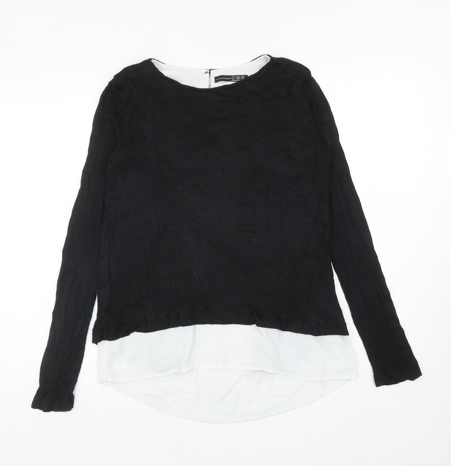 Atmosphere Womens Black Boat Neck Viscose Pullover Jumper Size 6