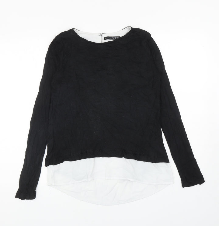 Atmosphere Womens Black Boat Neck Viscose Pullover Jumper Size 6