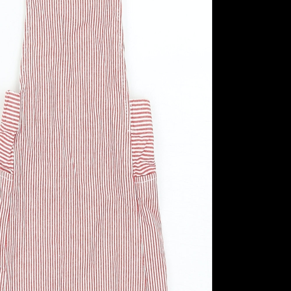 Sergent Major Boys Red Striped Cotton Dungaree One-Piece Size 18 Months Snap - Elephants