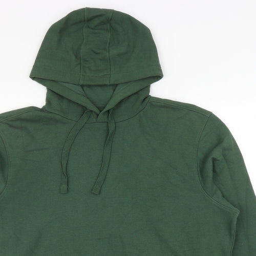 TU Mens Green Cotton Pullover Hoodie Size 2XL