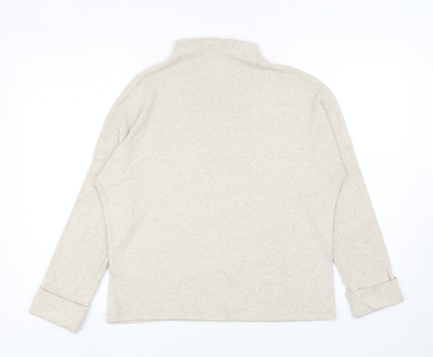 H&M Womens Beige Mock Neck Viscose Pullover Jumper Size XS