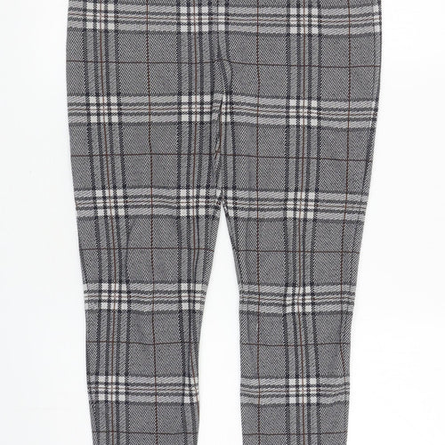 TU Womens Grey Plaid Polyester Capri Leggings Size 8 L26.5 in
