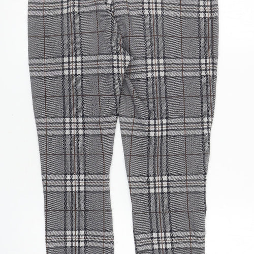TU Womens Grey Plaid Polyester Capri Leggings Size 8 L26.5 in