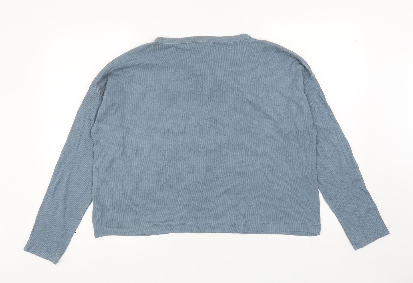 Primark Womens Blue Cotton Basic T-Shirt Size M Boat Neck