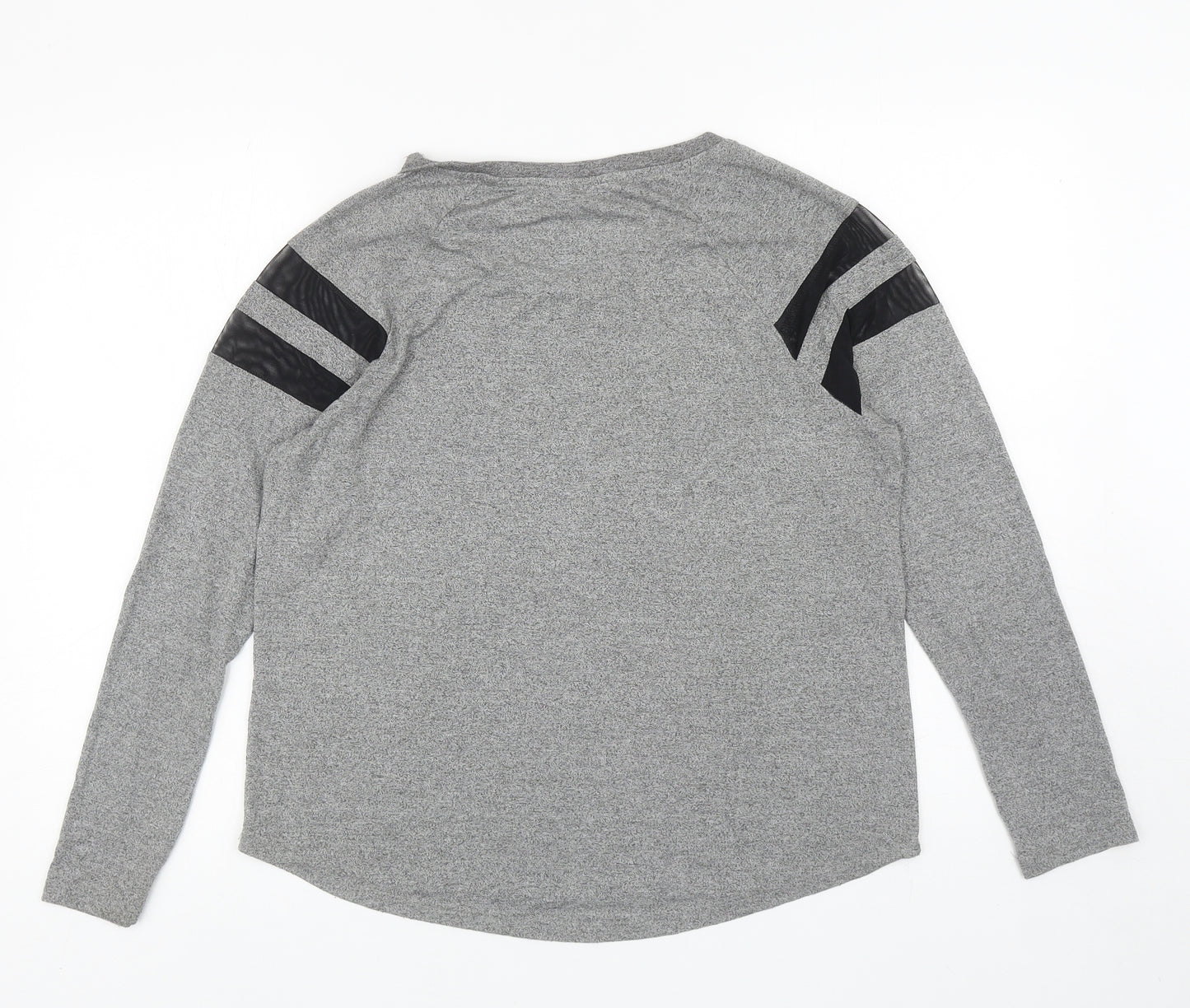 Divided Womens Grey Viscose Basic T-Shirt Size M Boat Neck