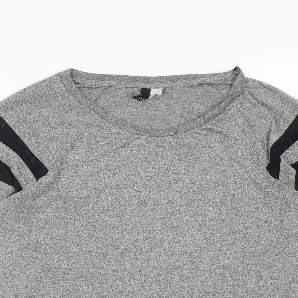 Divided Womens Grey Viscose Basic T-Shirt Size M Boat Neck