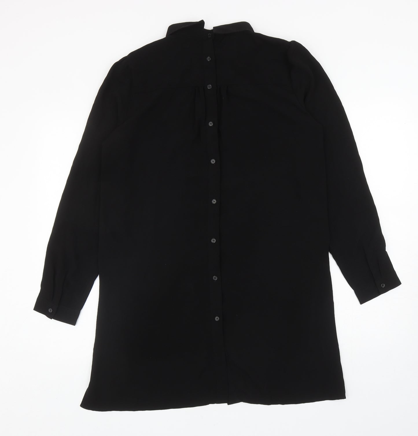 VERO MODA Womens Black Polyester Tunic Button-Up Size M Collared
