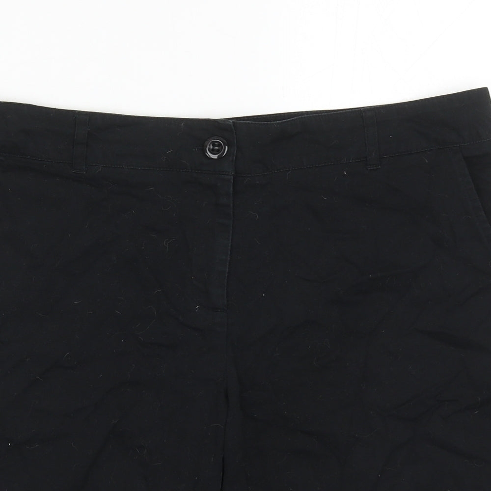 Papaya Womens Black Cotton Chino Shorts Size 16 L10 in Regular Zip
