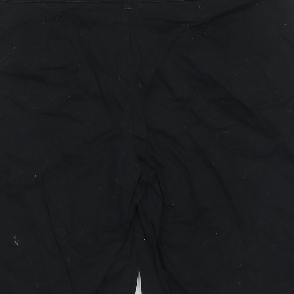 Papaya Womens Black Cotton Chino Shorts Size 16 L10 in Regular Zip