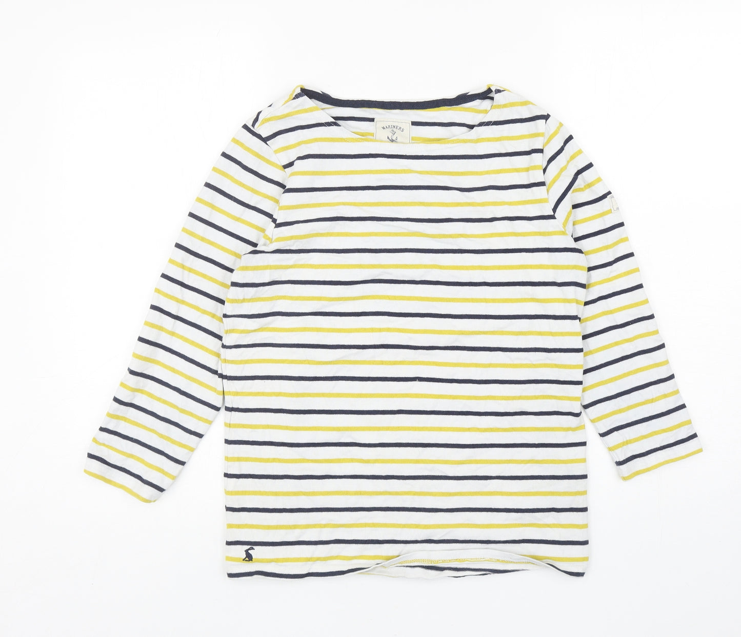 Joules Womens Multicoloured Striped Cotton Basic T-Shirt Size 12 Boat Neck