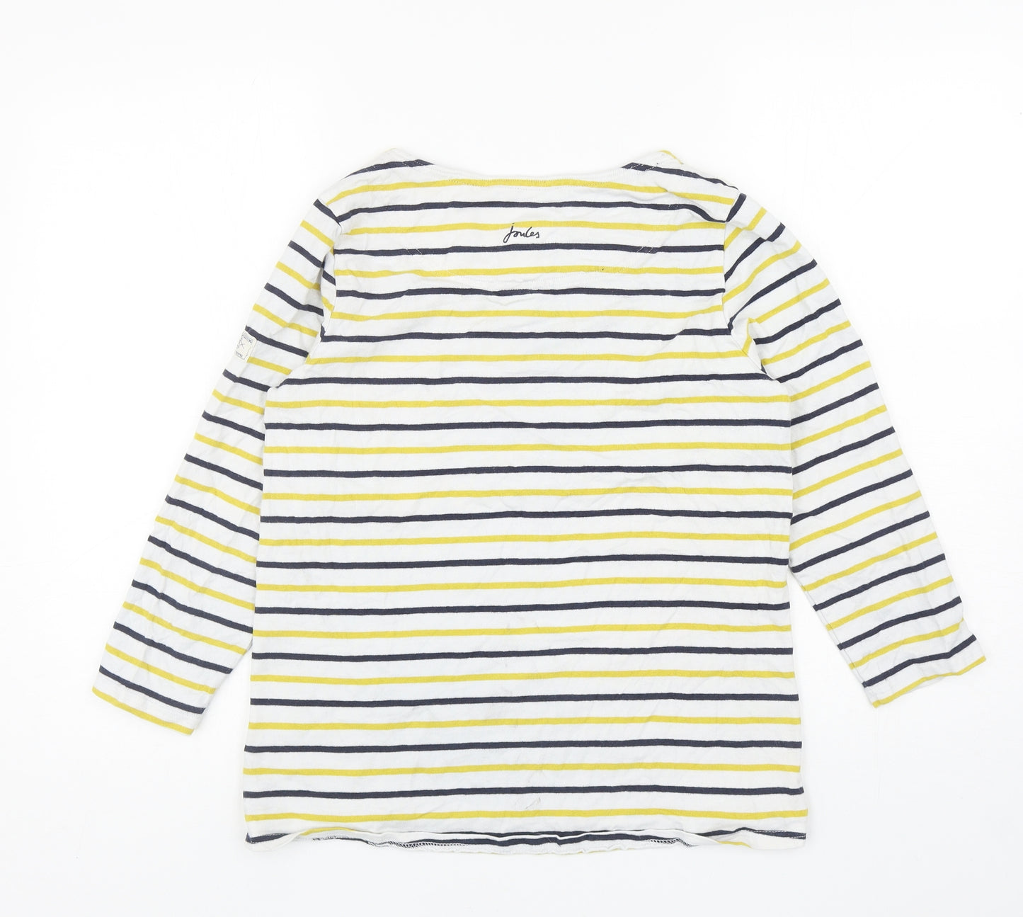 Joules Womens Multicoloured Striped Cotton Basic T-Shirt Size 12 Boat Neck