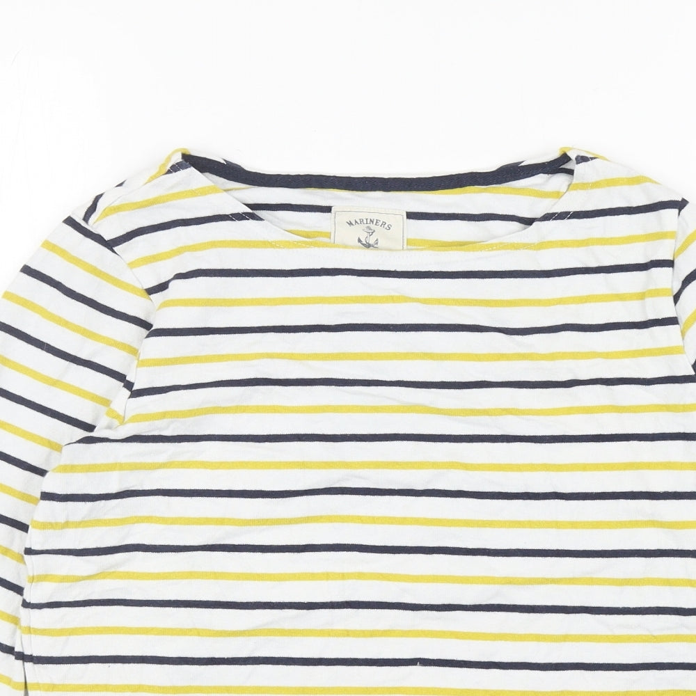 Joules Womens Multicoloured Striped Cotton Basic T-Shirt Size 12 Boat Neck