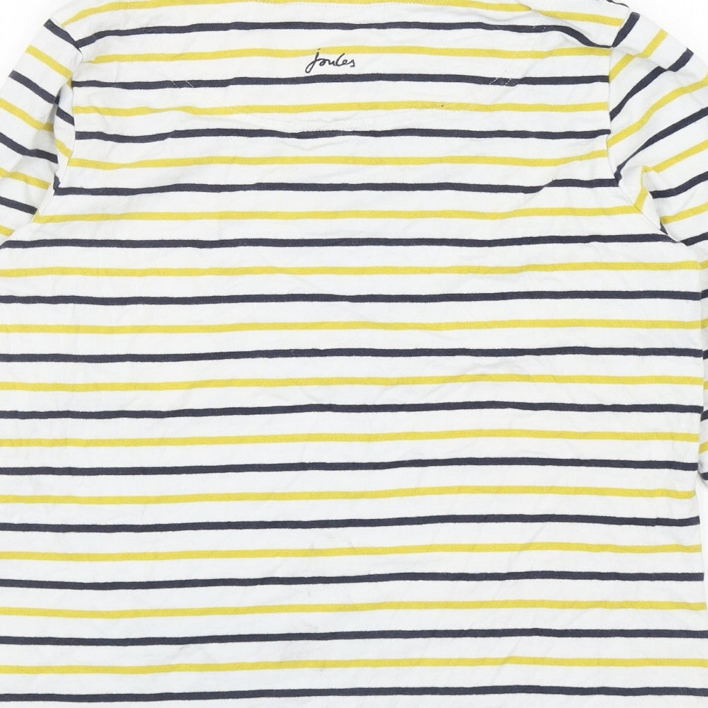 Joules Womens Multicoloured Striped Cotton Basic T-Shirt Size 12 Boat Neck