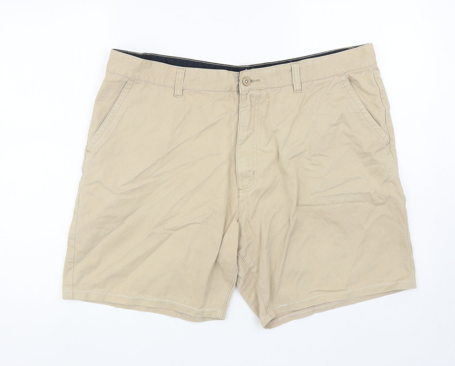George Mens Beige Cotton Chino Shorts Size 40 in L7 in Regular Zip