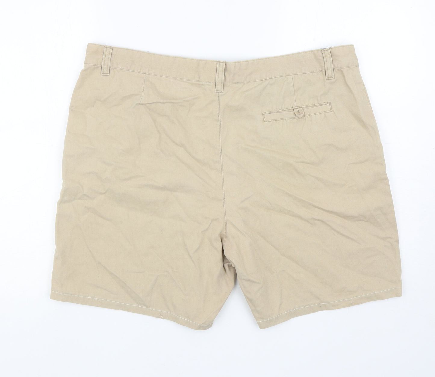 George Mens Beige Cotton Chino Shorts Size 40 in L7 in Regular Zip