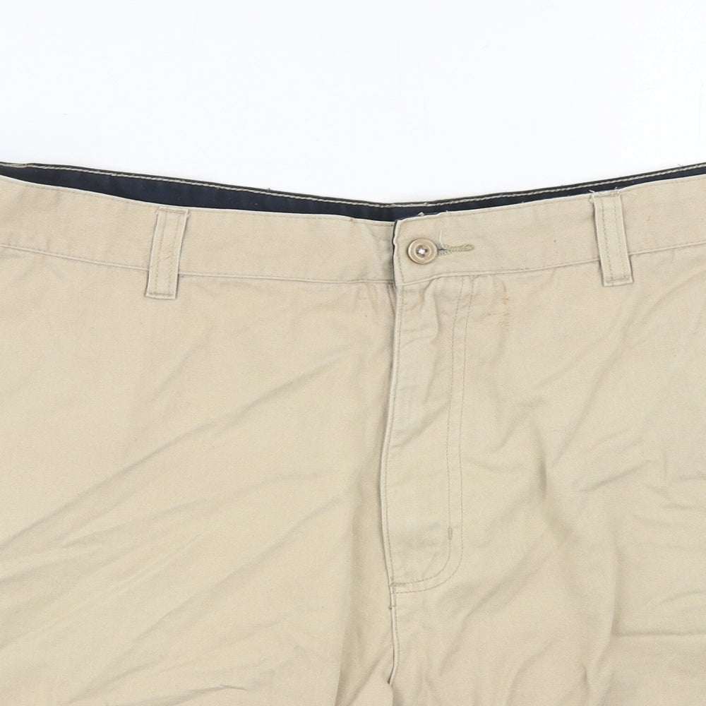 George Mens Beige Cotton Chino Shorts Size 40 in L7 in Regular Zip