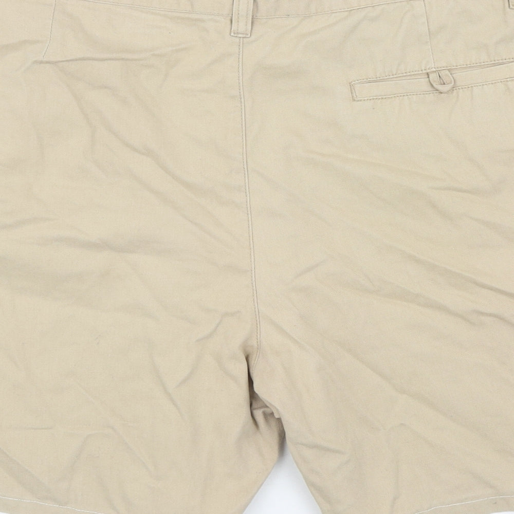 George Mens Beige Cotton Chino Shorts Size 40 in L7 in Regular Zip