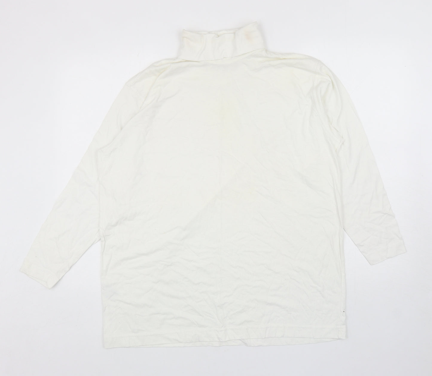 In Wear Womens White Cotton Basic T-Shirt Size M Roll Neck