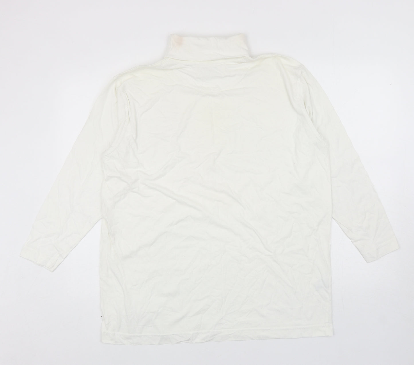 In Wear Womens White Cotton Basic T-Shirt Size M Roll Neck