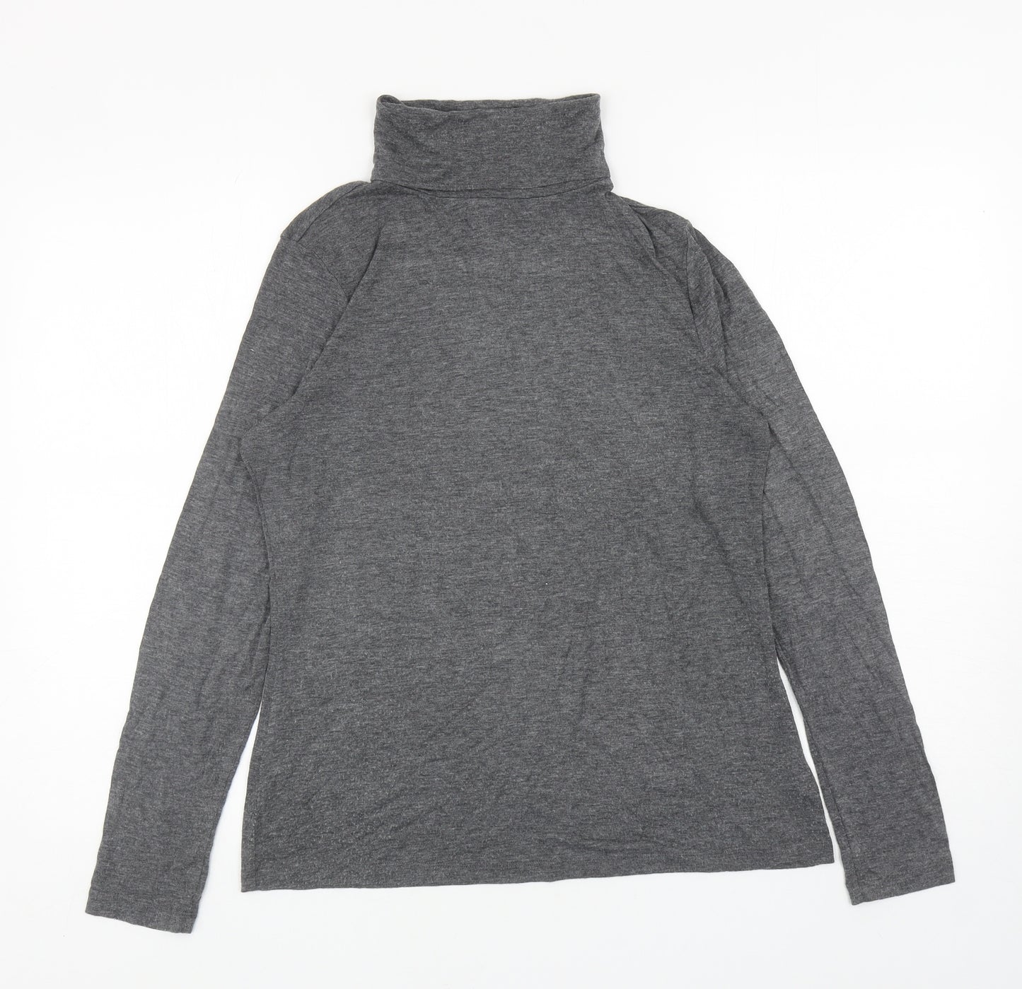 ESMARA Womens Grey Acrylic Basic T-Shirt Size M Roll Neck