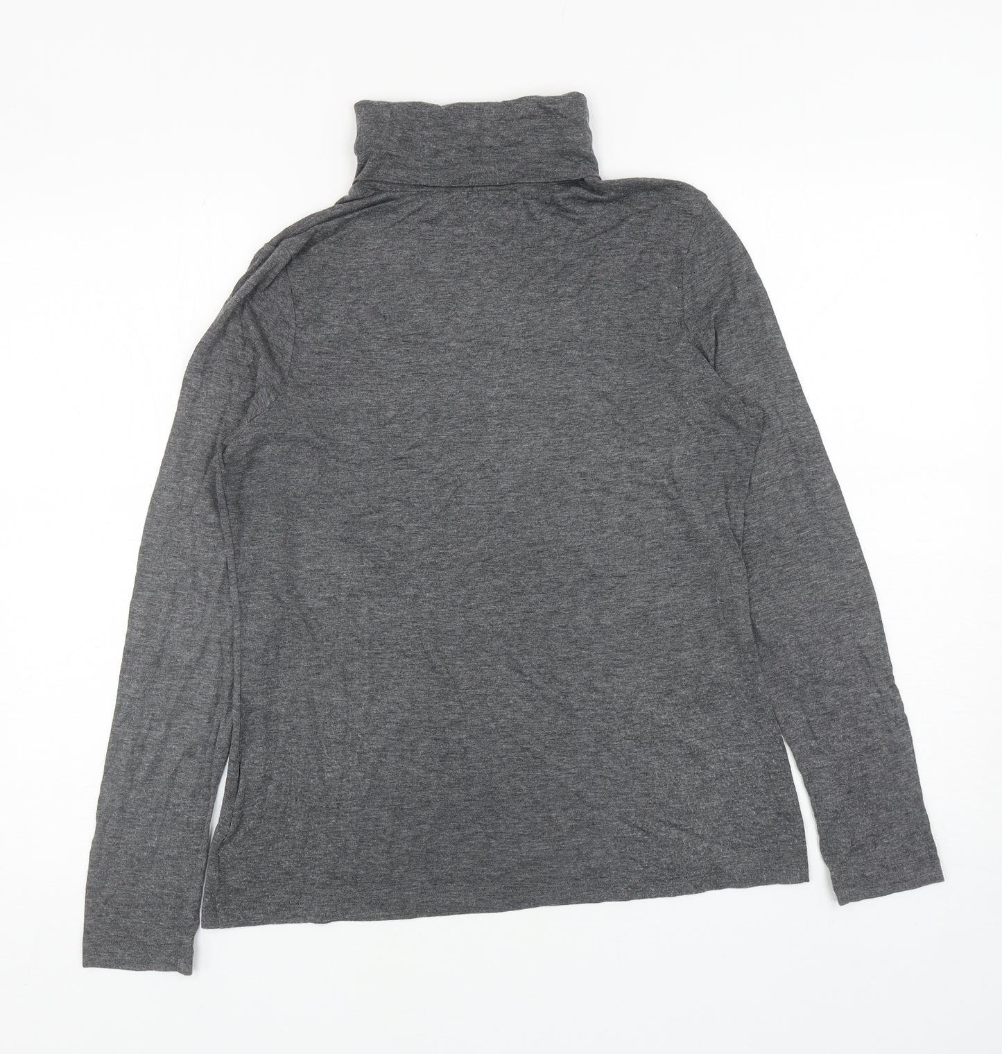 ESMARA Womens Grey Acrylic Basic T-Shirt Size M Roll Neck