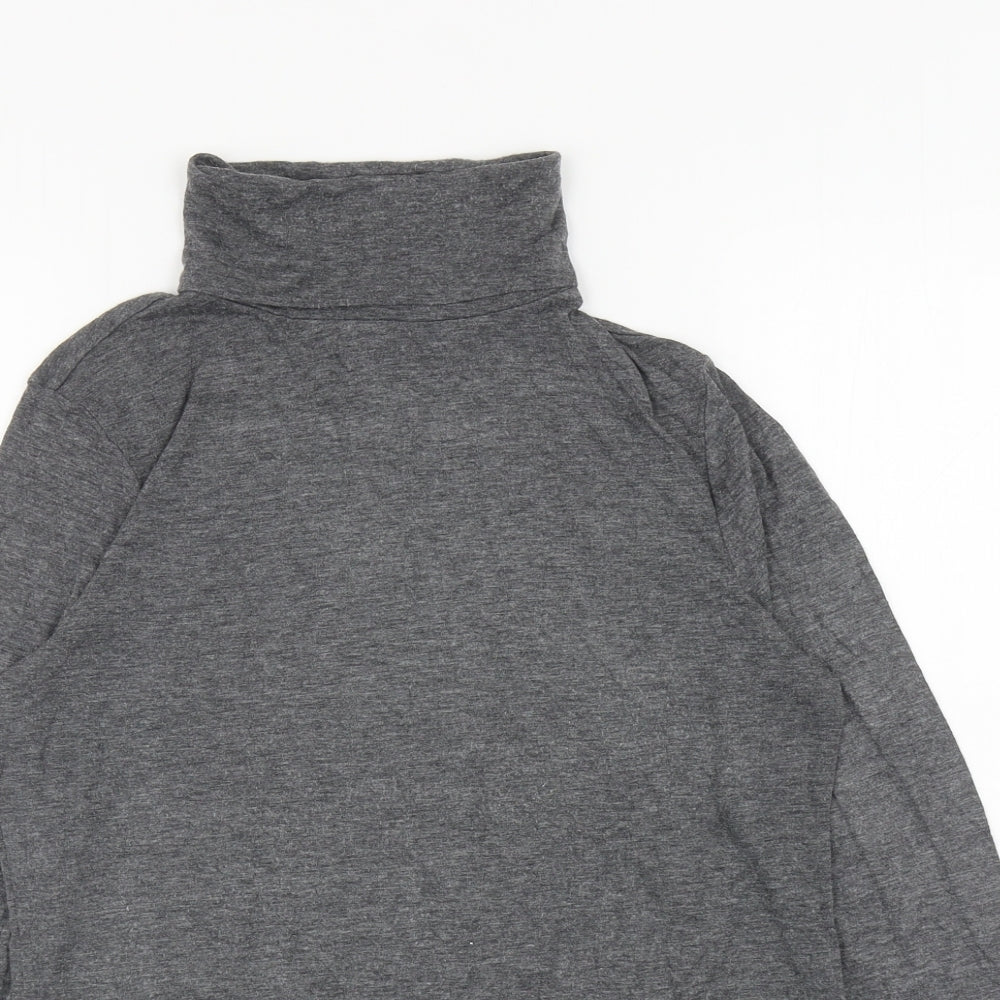 ESMARA Womens Grey Acrylic Basic T-Shirt Size M Roll Neck