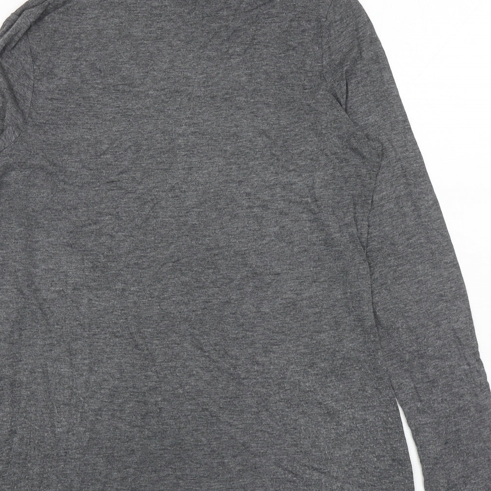 ESMARA Womens Grey Acrylic Basic T-Shirt Size M Roll Neck