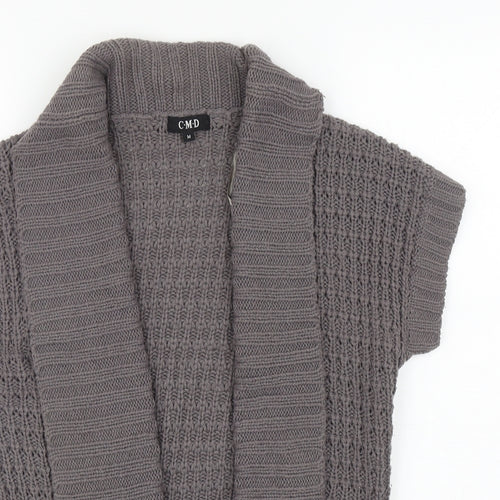 C.M.D Womens Grey V-Neck Acrylic Cardigan Jumper Size M