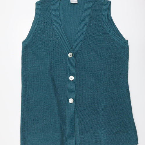 Wardrobe Womens Blue V-Neck Acrylic Cardigan Jumper Size 20