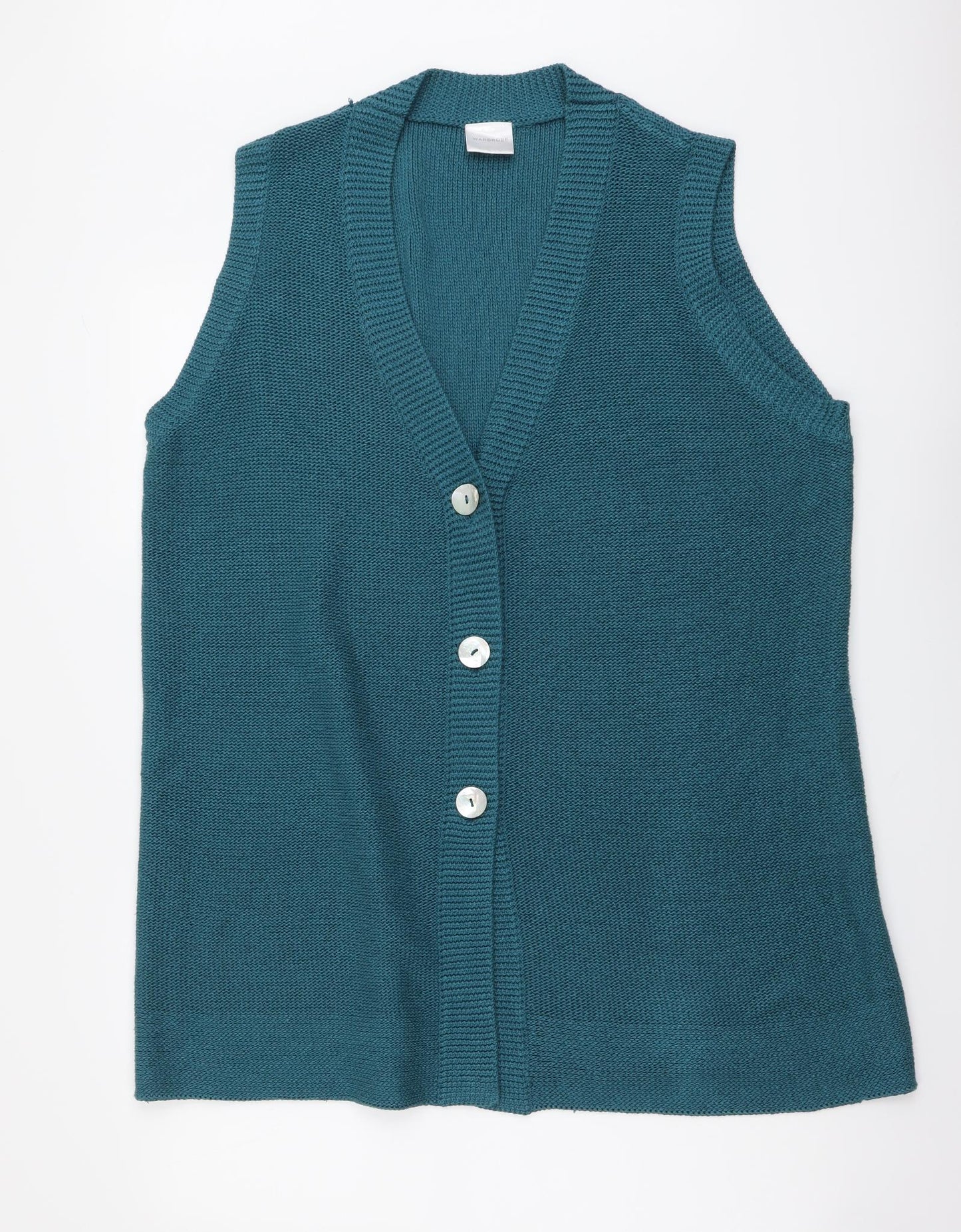 Wardrobe Womens Blue V-Neck Acrylic Cardigan Jumper Size 20
