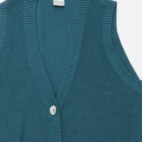 Wardrobe Womens Blue V-Neck Acrylic Cardigan Jumper Size 20