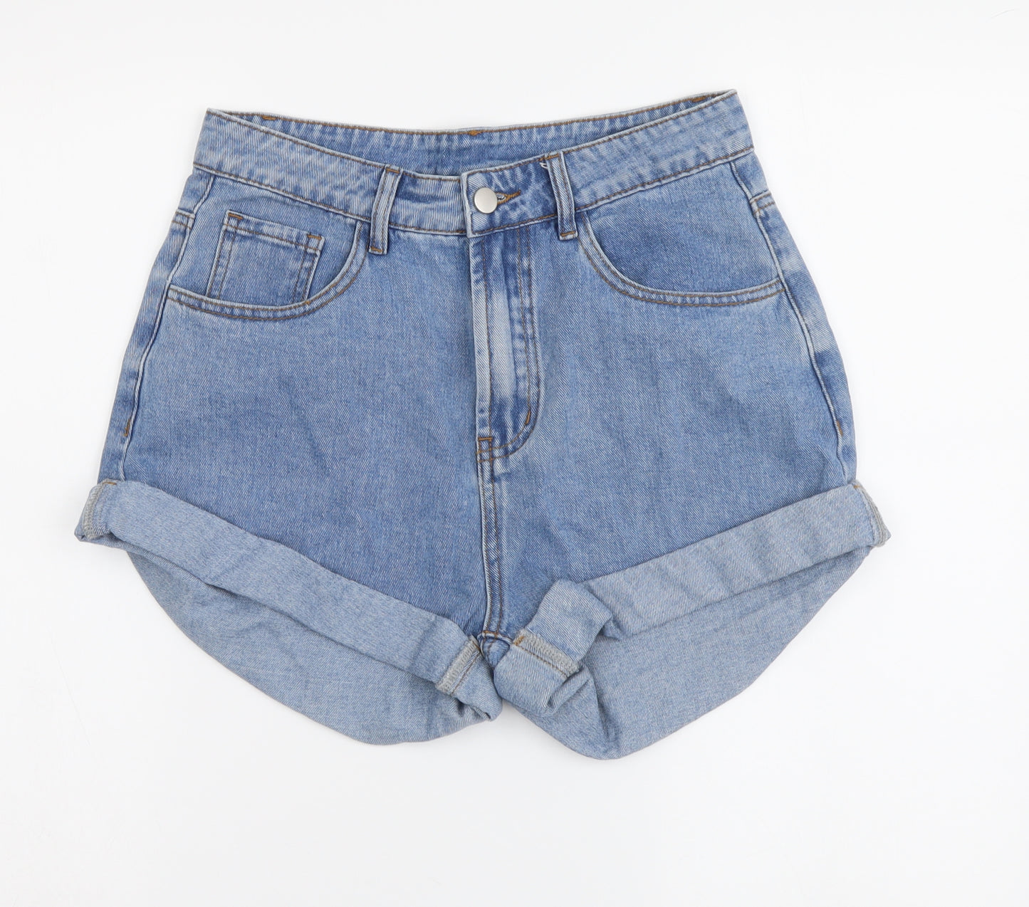 Cider Womens Blue Cotton Cut-Off Shorts Size M L3 in Regular Button