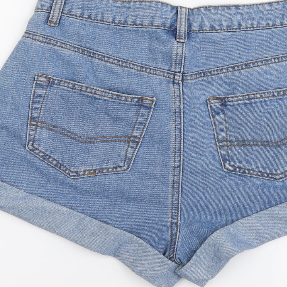 Cider Womens Blue Cotton Cut-Off Shorts Size M L3 in Regular Button