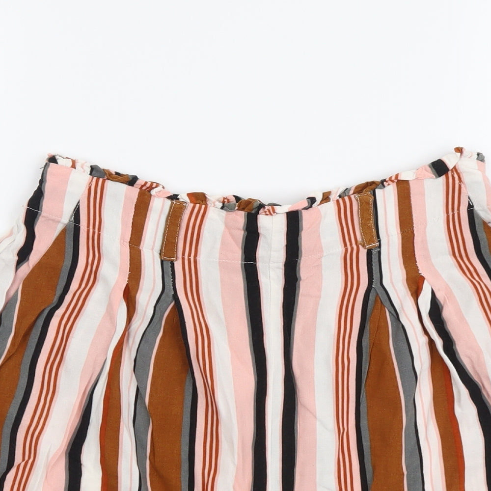 Primark Womens Multicoloured Striped Viscose Bermuda Shorts Size 10 L3 in Regular Pull On