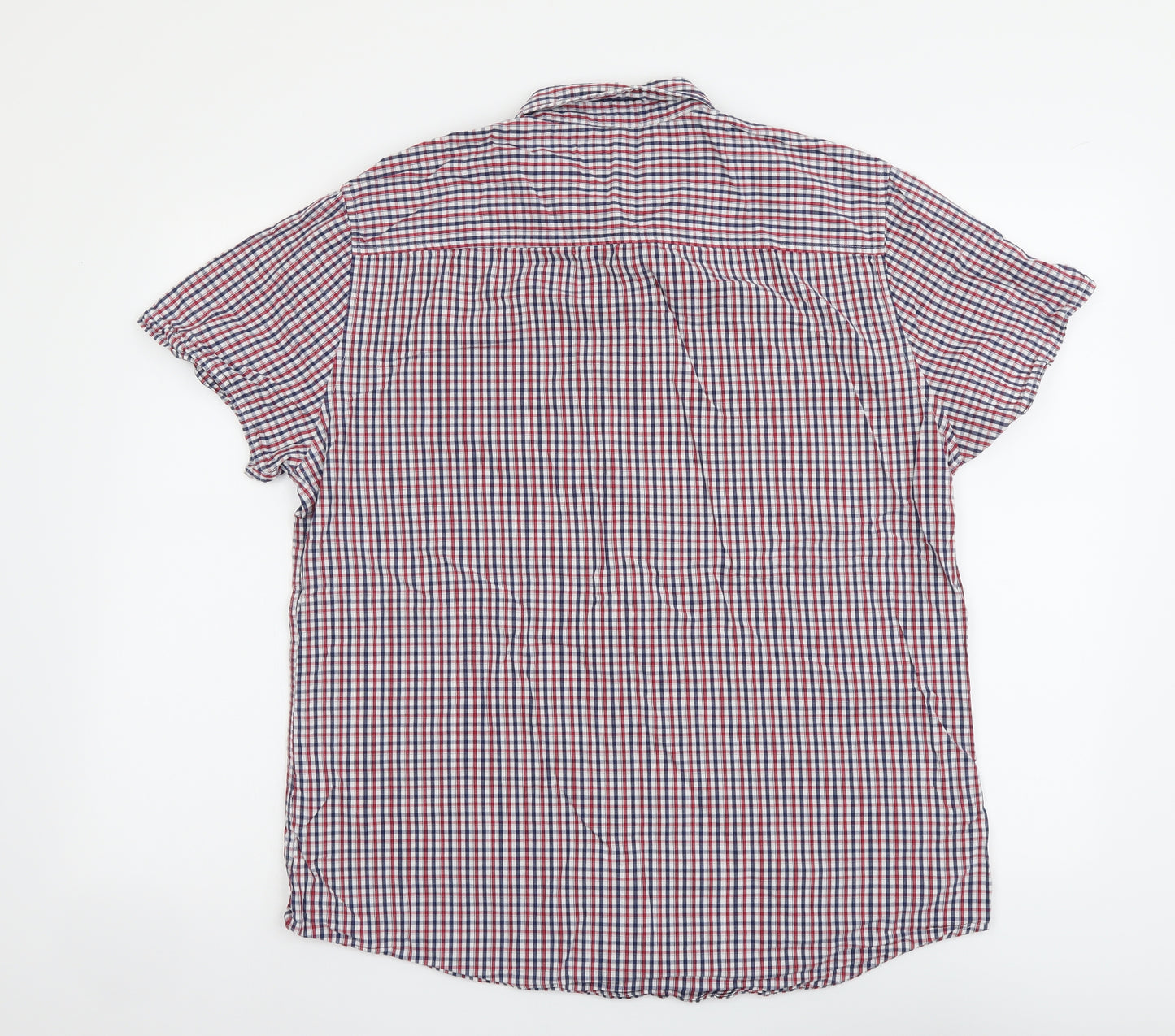 F&F Mens Multicoloured Plaid Cotton Button-Up Size L Collared Button