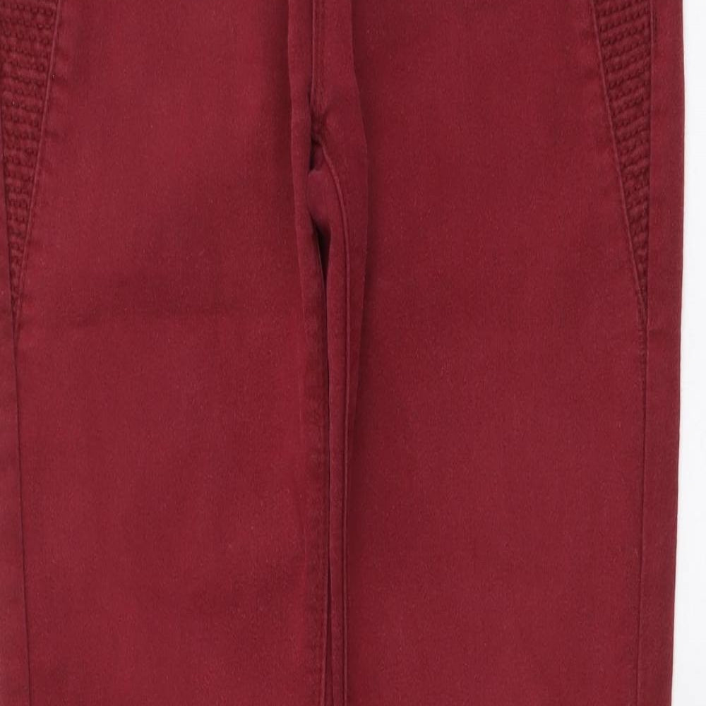 Denim & Co. Womens Red Cotton Skinny Jeans Size 10 L30 in Regular Button