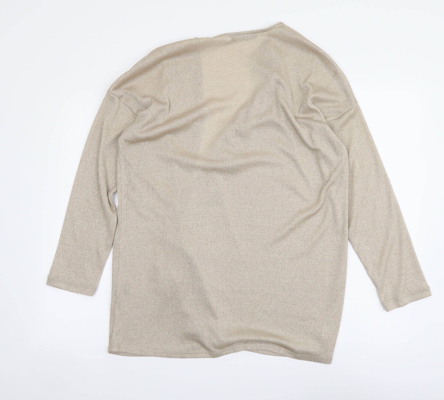 George Womens Beige V-Neck Polyester Cardigan Jumper Size 14