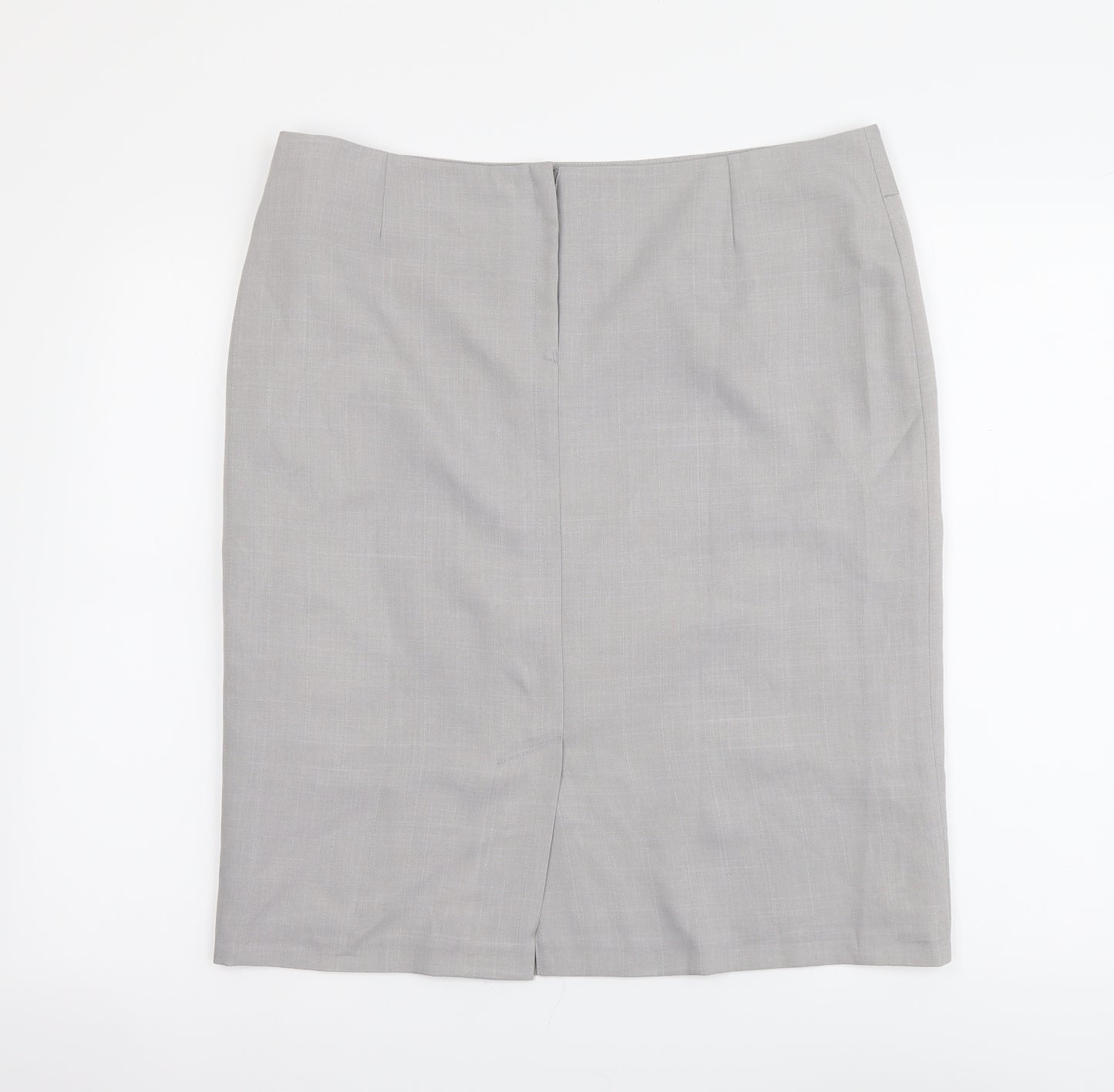 George Womens Grey Polyester Straight & Pencil Skirt Size 16 Zip