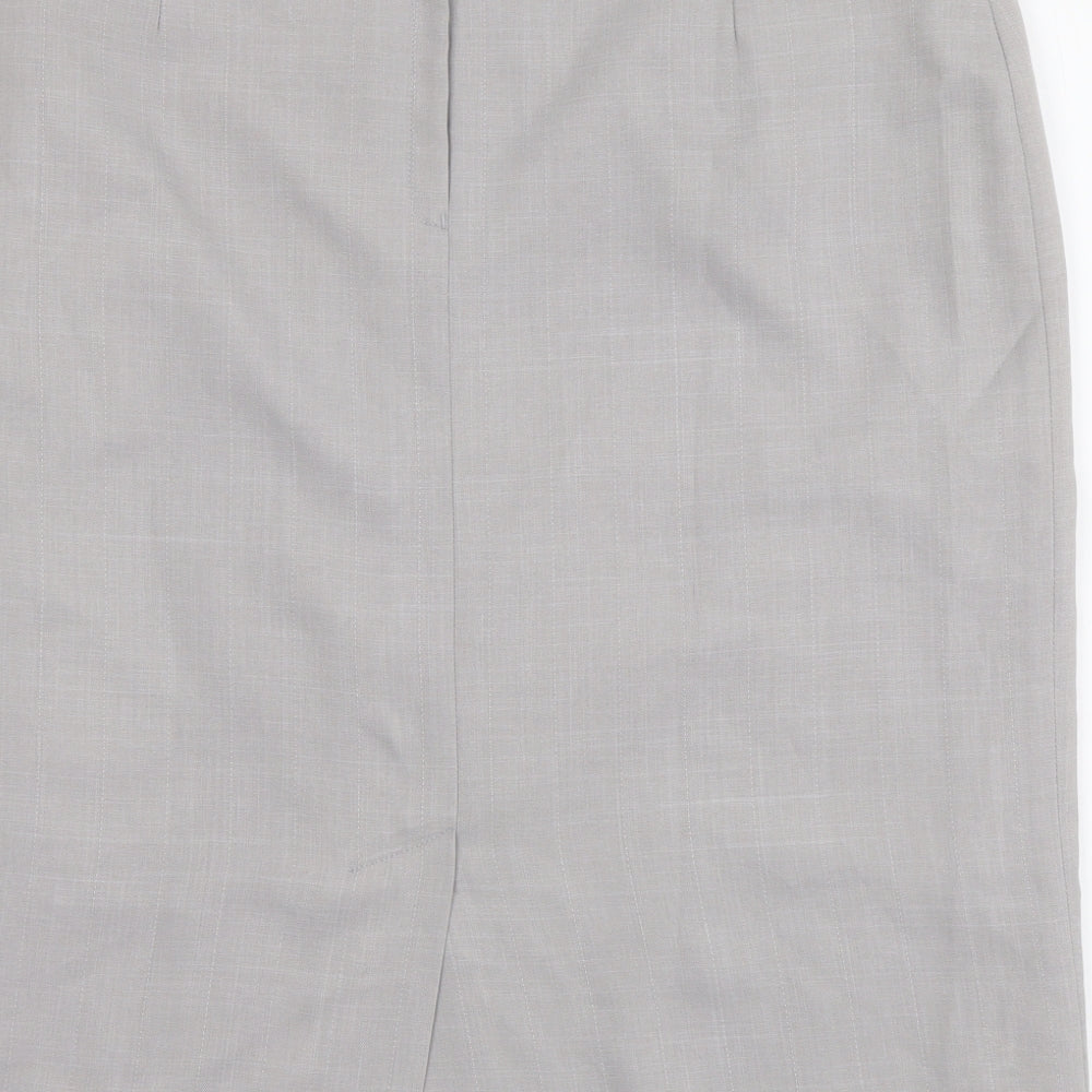 George Womens Grey Polyester Straight & Pencil Skirt Size 16 Zip