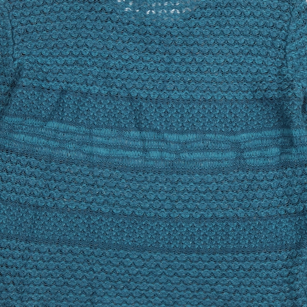 George Womens Blue Round Neck Acrylic Pullover Jumper Size 10
