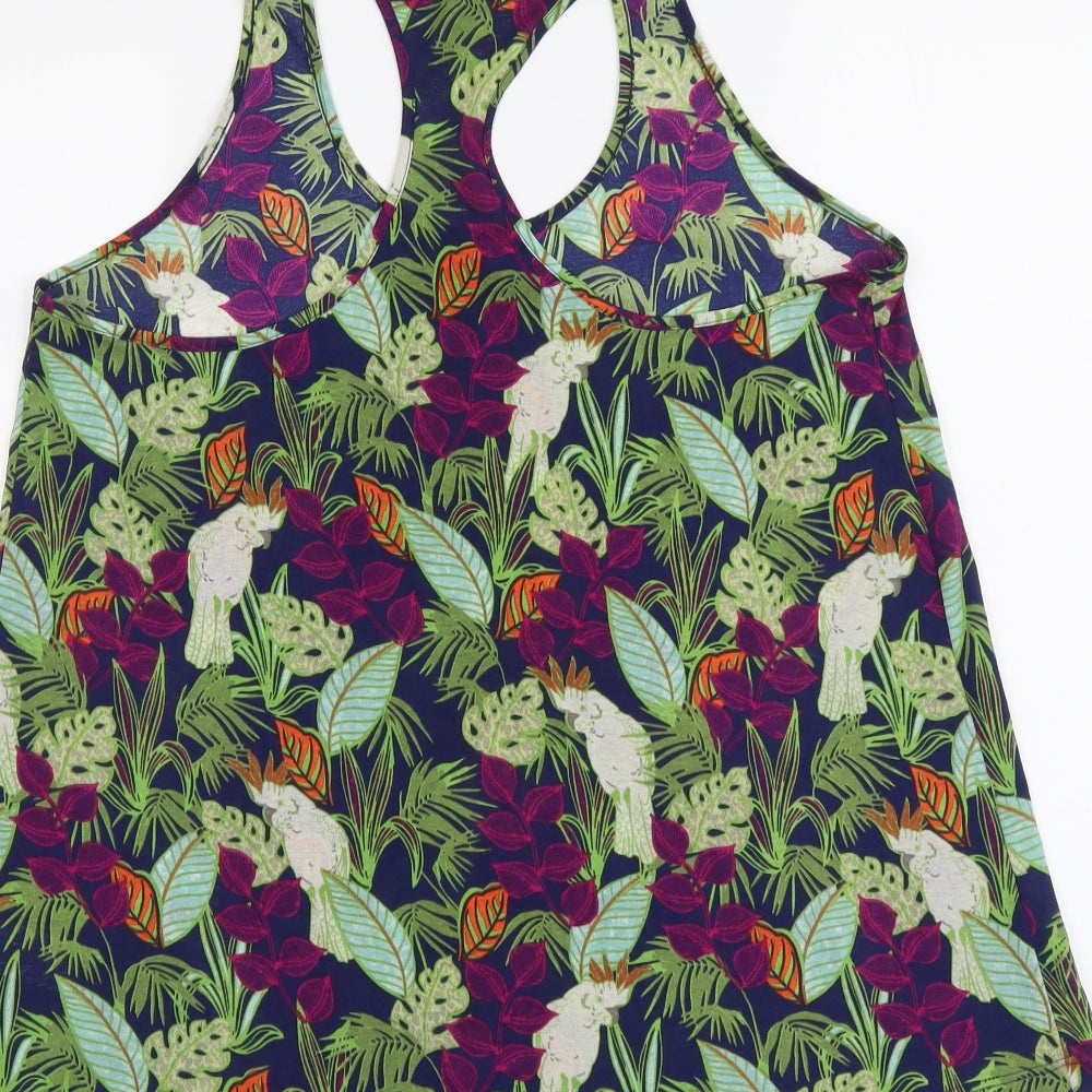 NEXT Womens Multicoloured Floral Polyester Basic Tank Size 10 Round Neck