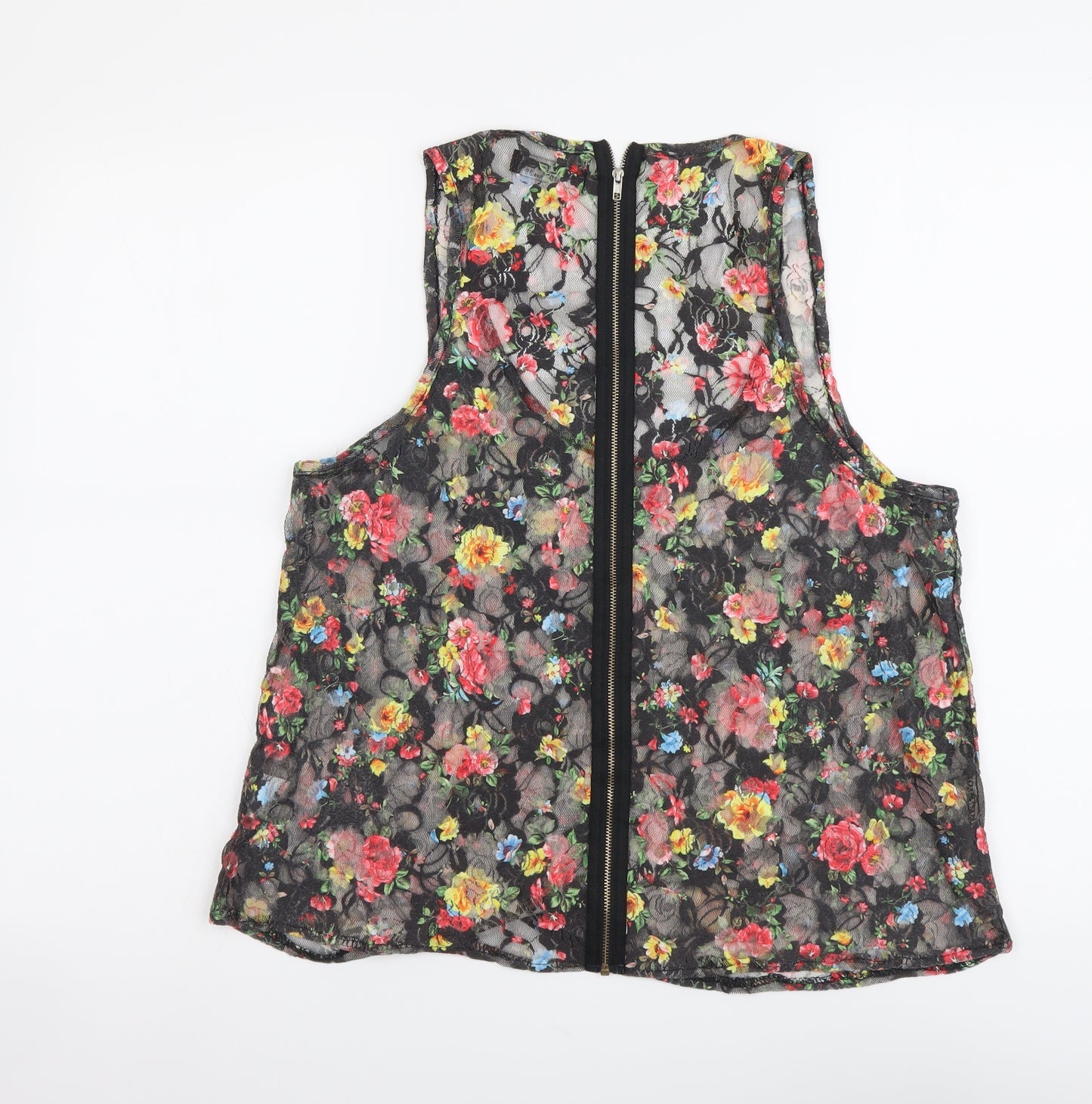 Selected Womens Multicoloured Floral Polyester Basic Tank Size 10 Scoop Neck