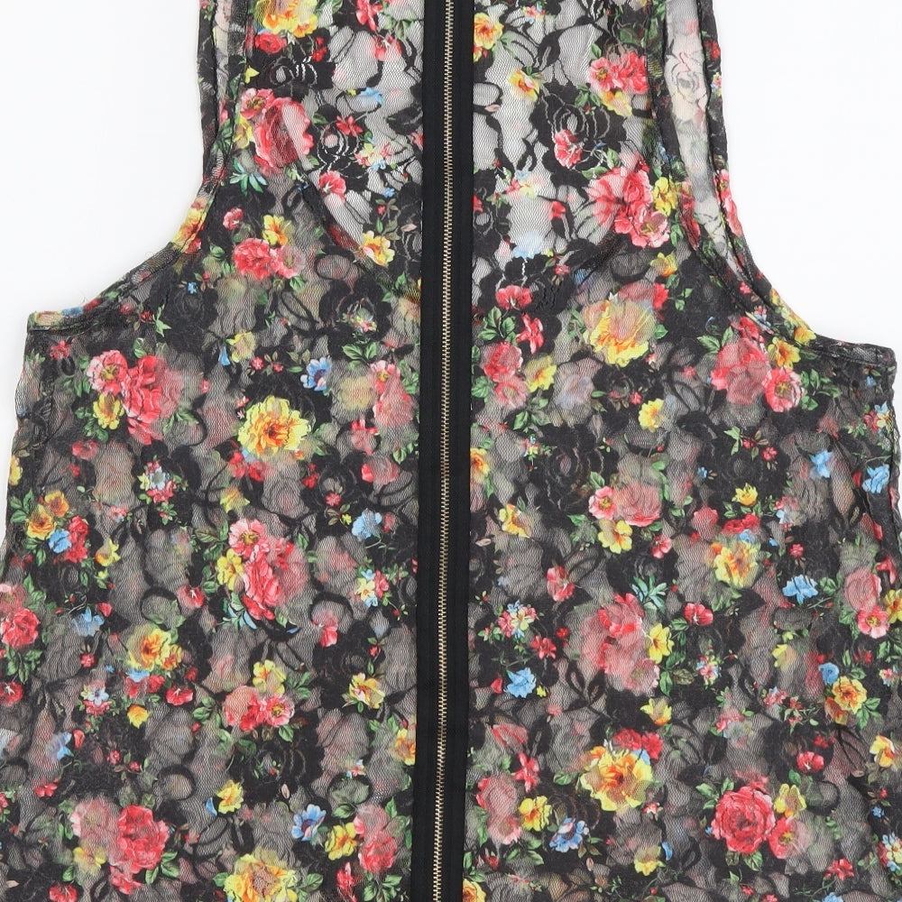 Selected Womens Multicoloured Floral Polyester Basic Tank Size 10 Scoop Neck
