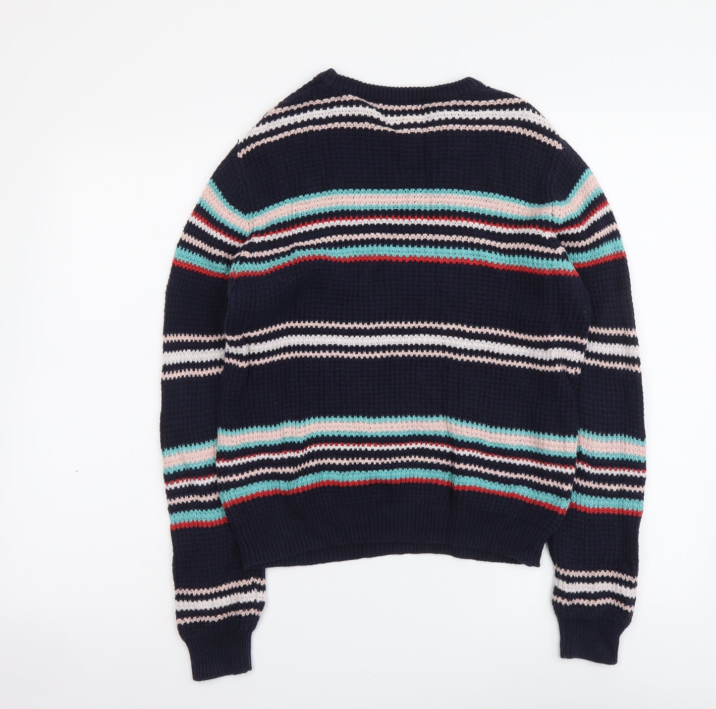 Atmosphere Womens Multicoloured Round Neck Striped Cotton Pullover Jumper Size 12