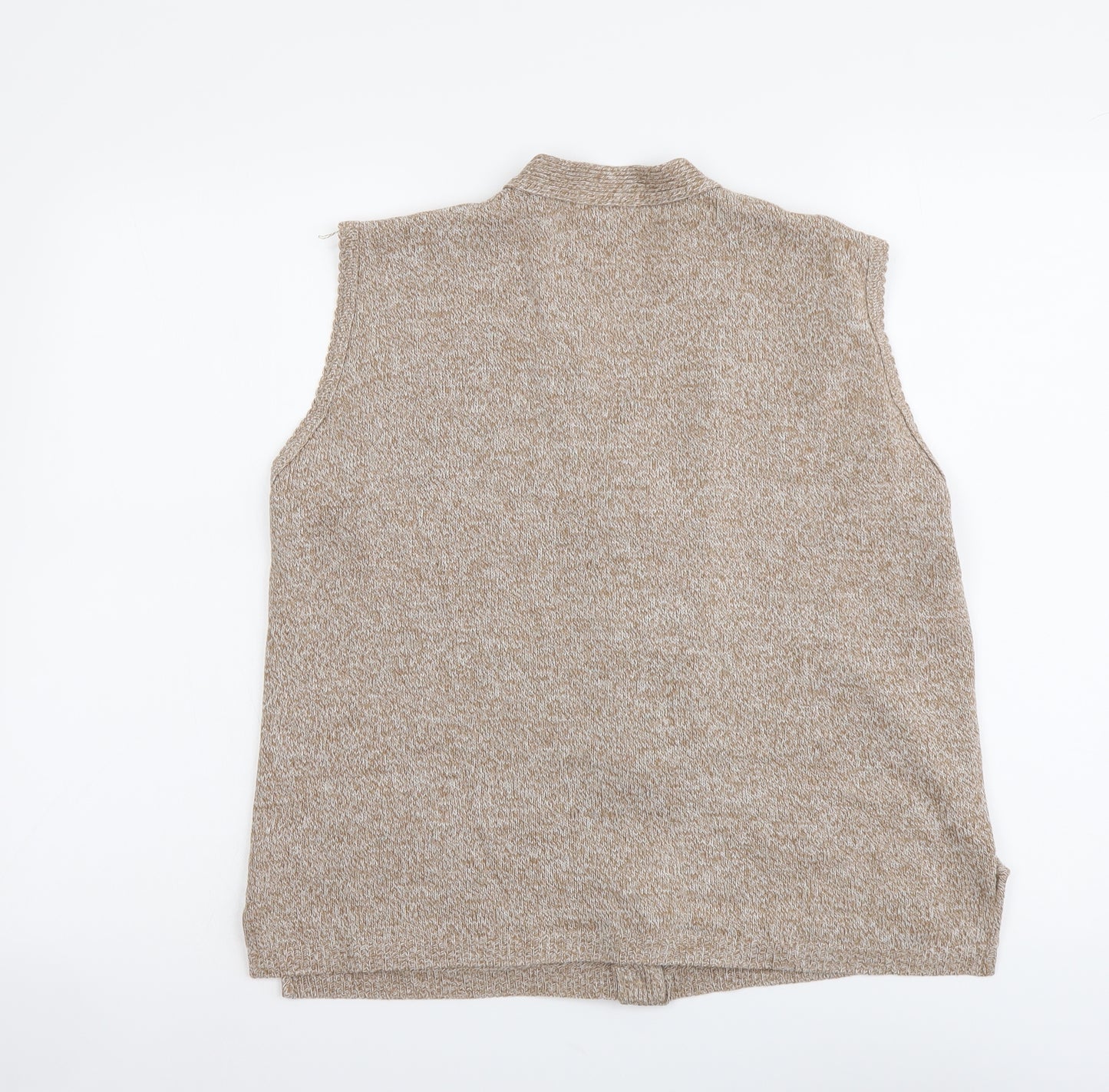 Cave Womens Beige V-Neck Acrylic Vest Jumper Size M