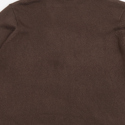 Eastex Womens Brown V-Neck Acrylic Cardigan Jumper Size 18